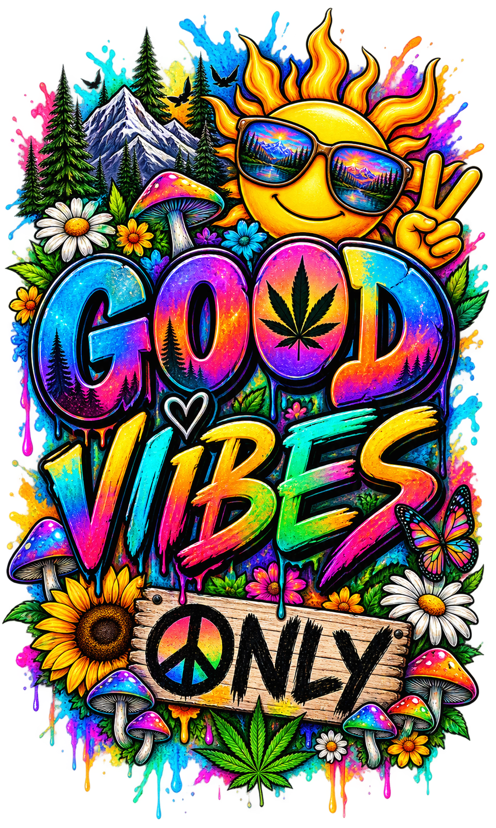 Good Vibes Only inspirational custom shirt design by Press Rex