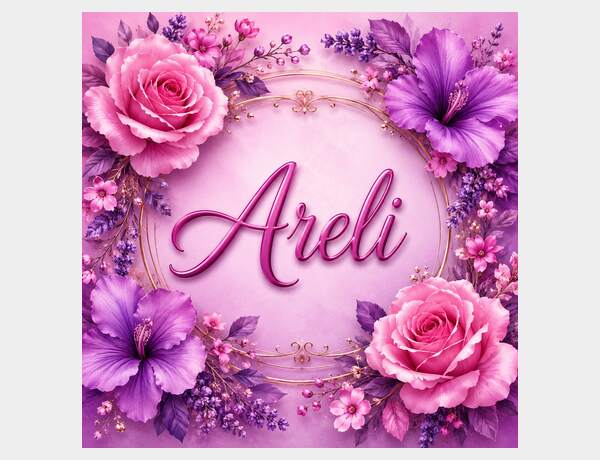 Elegant floral frame with scripted name by Press Rex