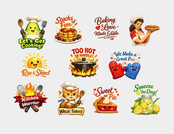 Fun and lively kitchen-themed designs by Press Rex