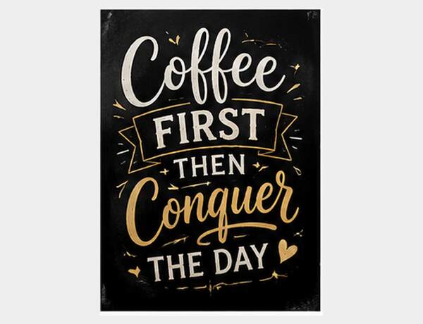 Coffee First, Then Conquer the Day by Press Rex