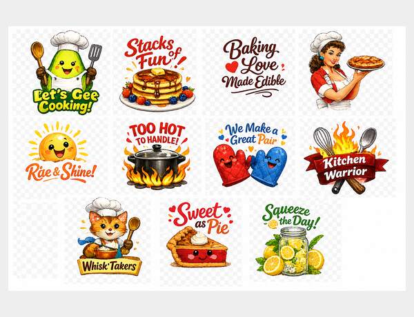 Colorful kitchen sticker set by Press Rex