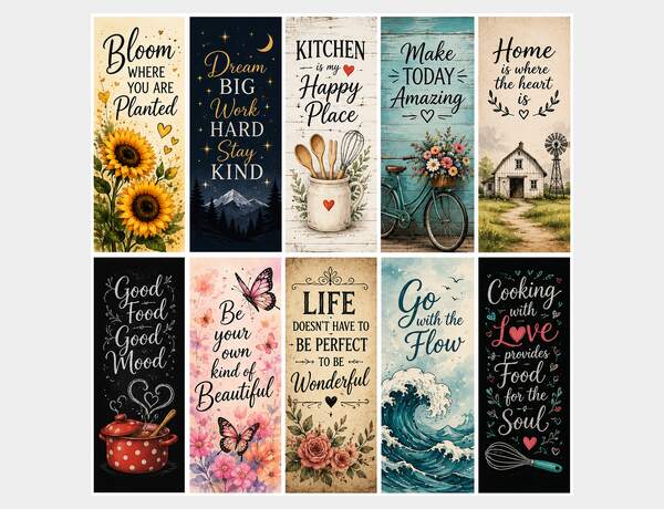 Inspirational kitchen decor poster collection by Press Rex