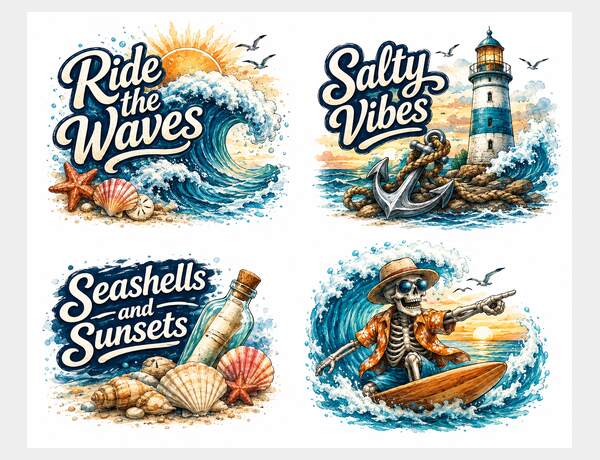 Beach vibes and colorful waves by Press Rex