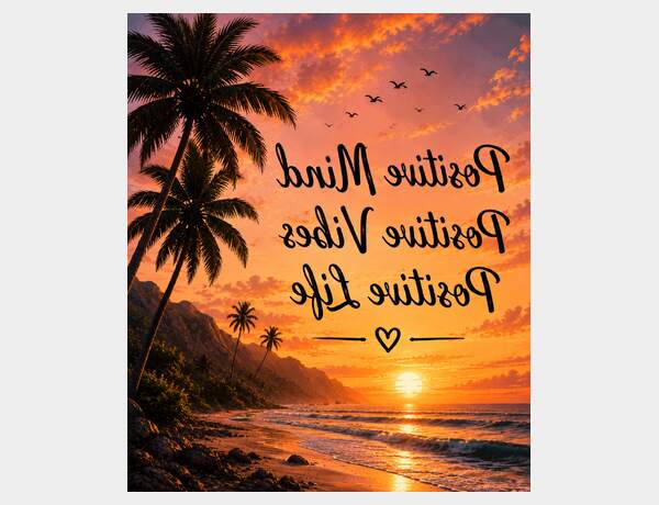 Tropical sunset with positive vibes by Press Rex
