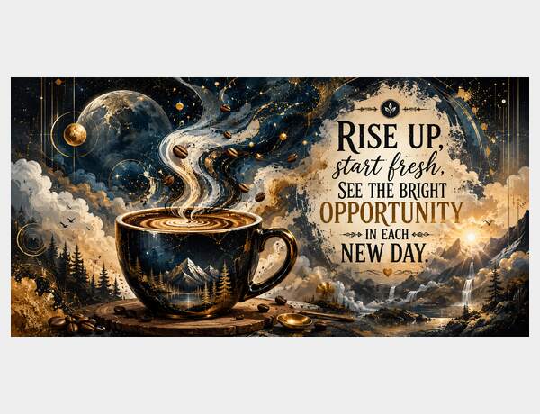 Cosmic coffee and new beginnings by Press Rex