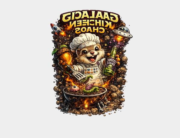 Galactic squirrel chef in space chaos by Press Rex