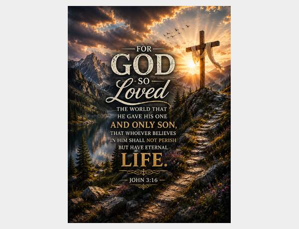 Sunrise valley with inspirational scripture by Press Rex