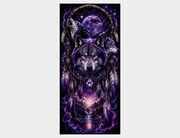 Mystical wolf spirit with dreamcatcher elements by Press Rex