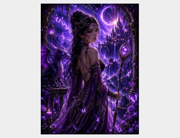 Regal sorceress in a mystical realm by Press Rex