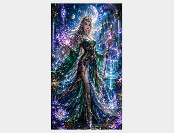 Regal sorceress of the cosmic gardens by Press Rex
