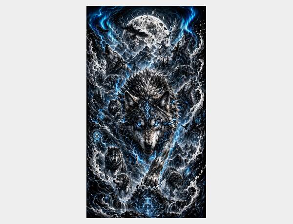 Storm wolves and shattered moon by Press Rex