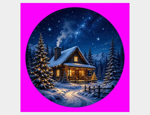 Cozy Cabin Christmas Eve Medallion by Press Rex