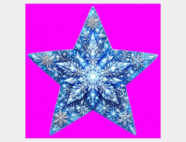 Icy Blue Snowflake Star Design by Press Rex