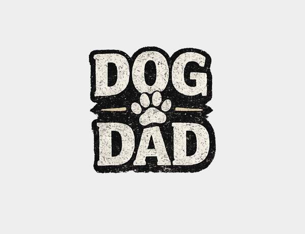 Distressed Dog Dad Paw Print Design by Press Rex