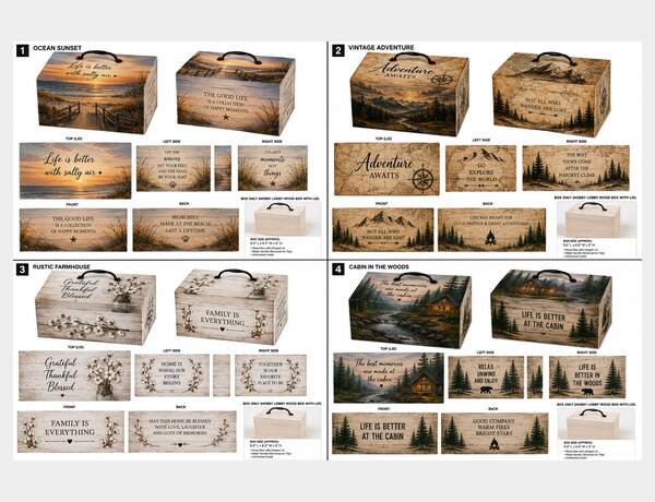 Four Rustic Keepsake Box Designs by Press Rex