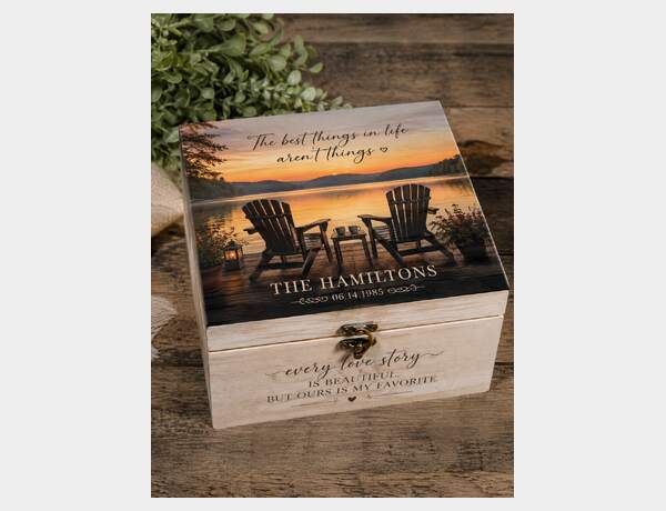 Rustic Lakeside Love Keepsake Box by Press Rex