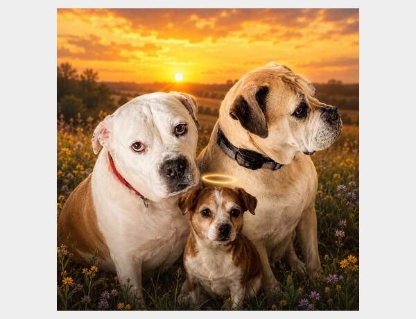 Three-Dog Memorial Portrait by Press Rex